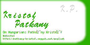 kristof patkany business card